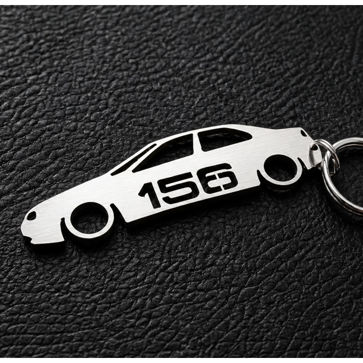 Alfa Romeo 156 Keyring – Stainless Steel | Inox Drive