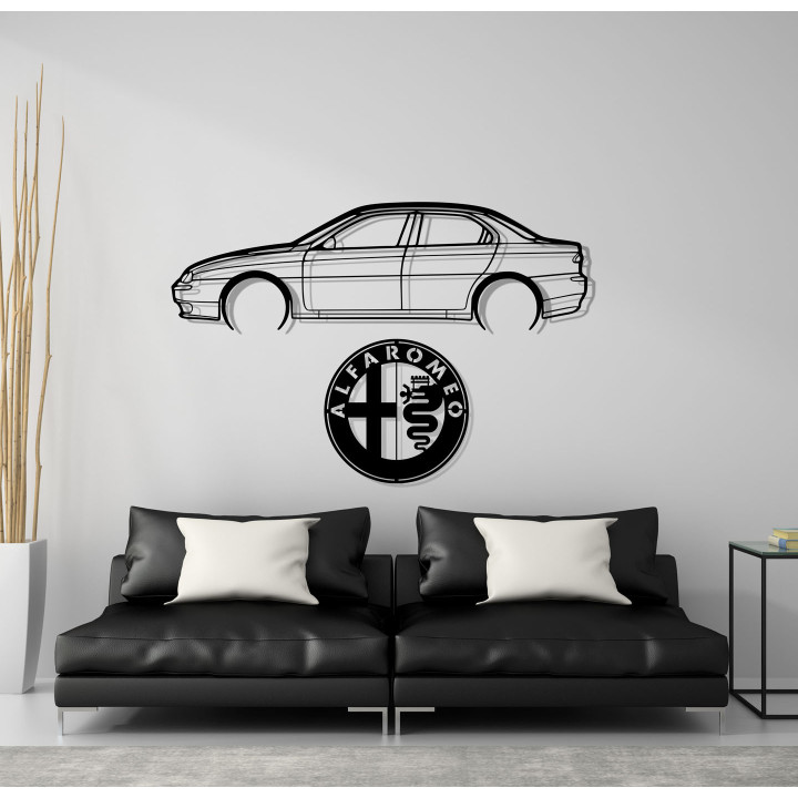 Alfa Romeo 156 Wanddeko | Stahl Auto Wandkunst