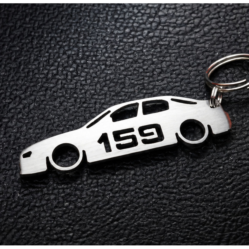 Alfa Romeo 159 Seitenansicht Schlüsselanhänger – Edelstahl | Inox Drive